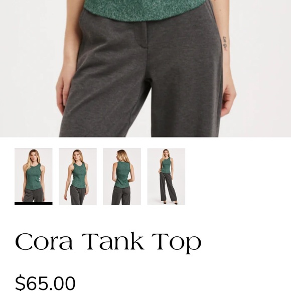 Gorgeous emerald green shimmer tank top - the Cora by Another Love- size L - Picture 11 of 13